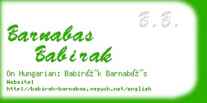 barnabas babirak business card